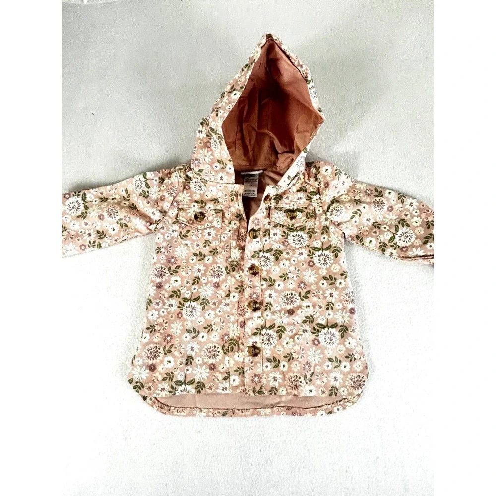 Daisy Fuentes Toddler Girls Floral Hooded Shacket Pink 2T WJTJ315F